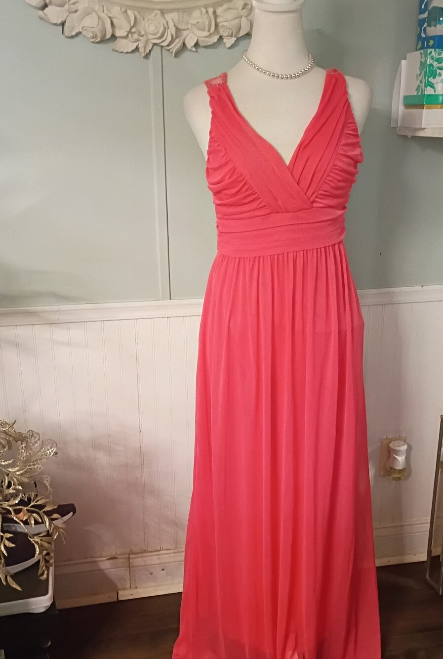 Jodi Kristopher Elegant Pink Backless Gown